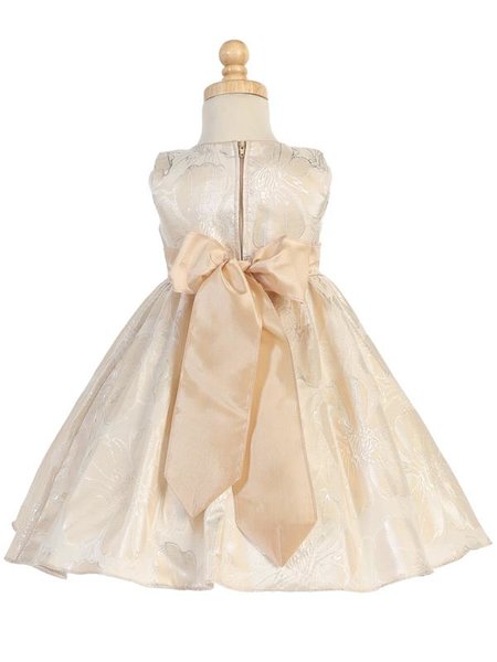 Swea Pea & Lilli Gold Jacquard Metallic Dress (2-12 Years) - Little N Kute Boutique
