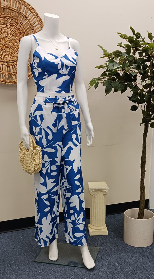 Blue White  Pant Suit For Women