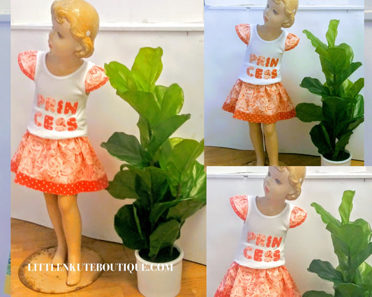 Girl's 2-piece Set Toddler With Matching Skirt  Size 4 -5 T   HM 001 - Little N Kute Boutique