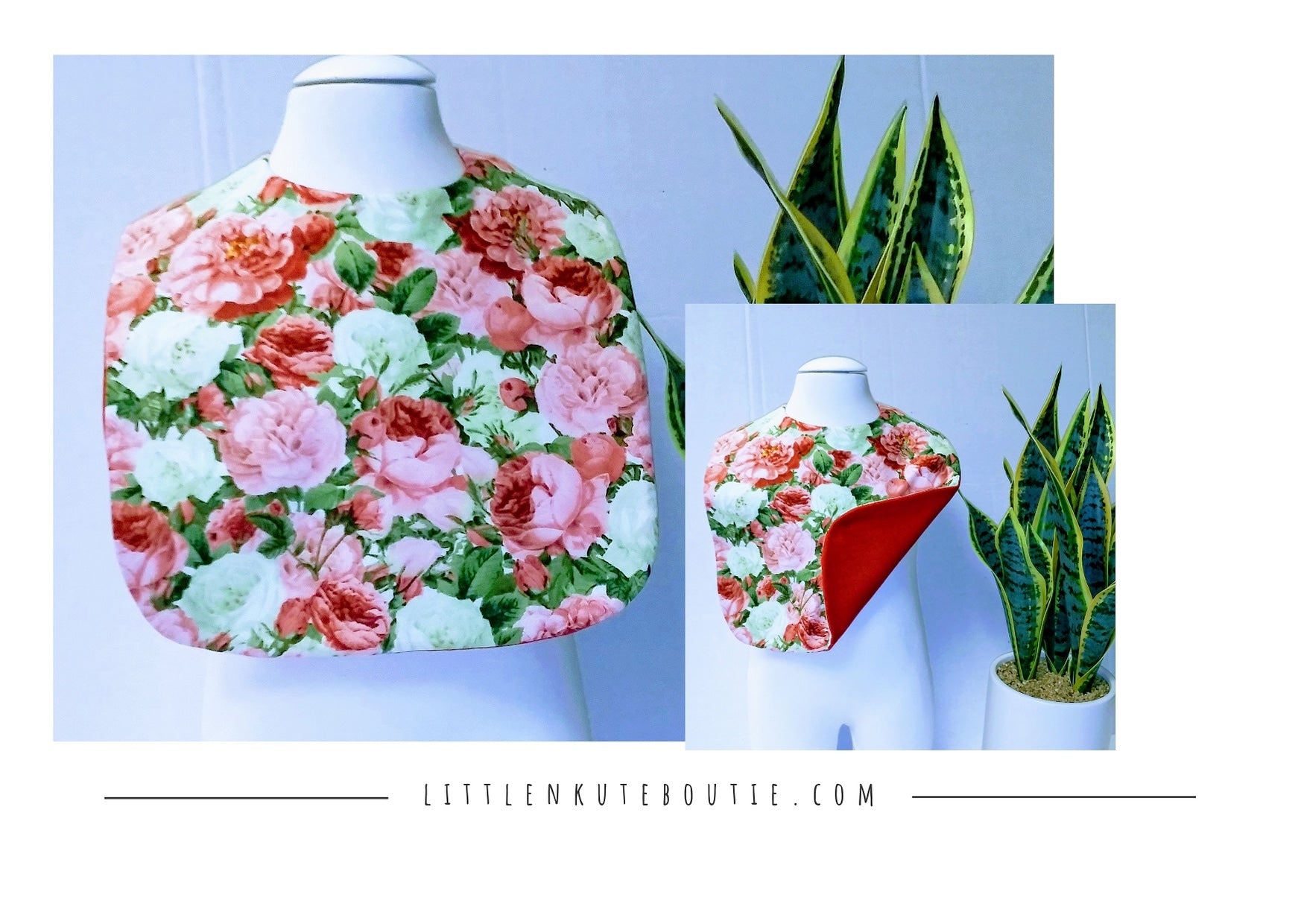 Handmade Boutique Style Baby Reversible Bib - Little N Kute Boutique