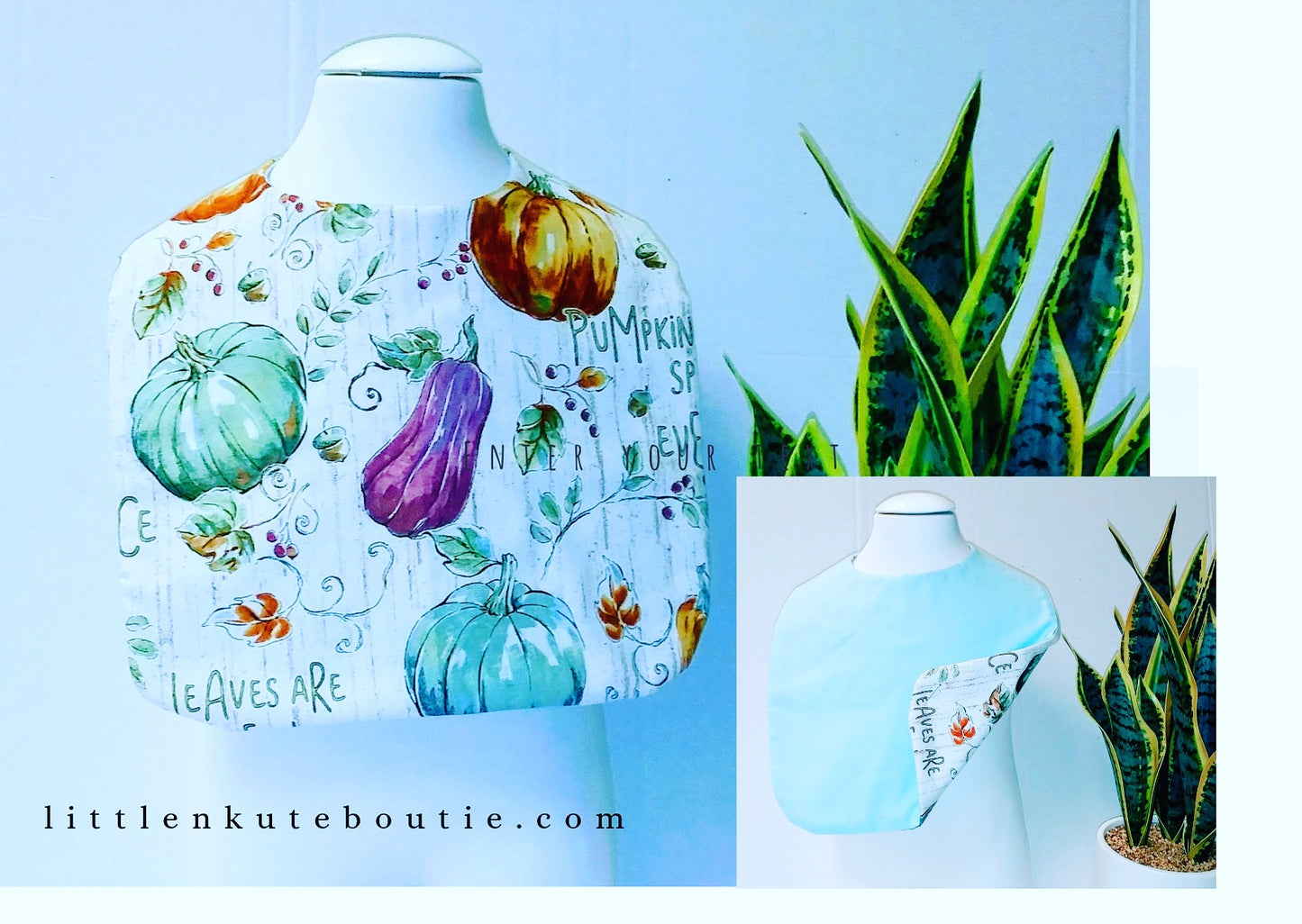 Handmade Boutique Style Baby Reversible Bib - Little N Kute Boutique