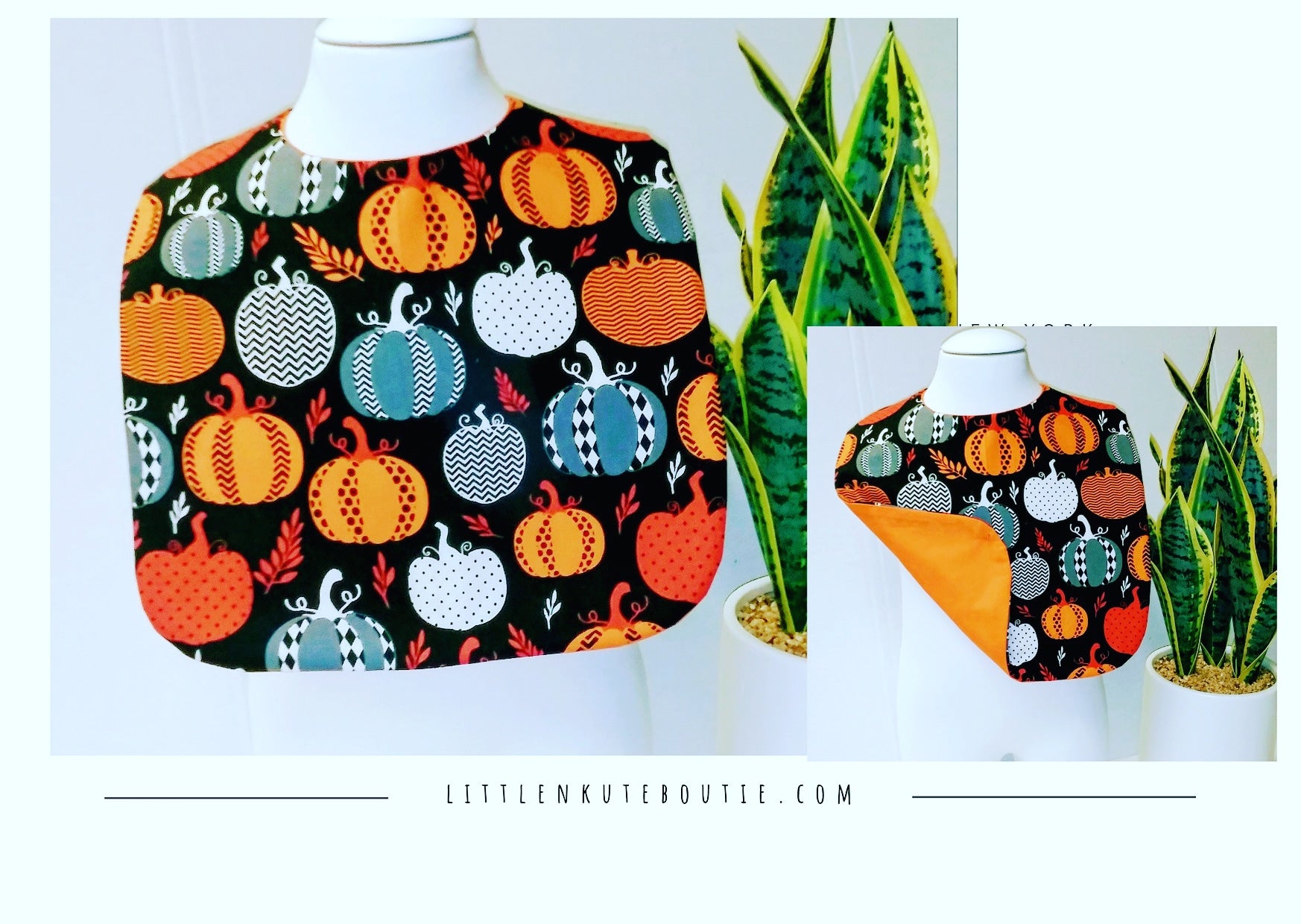 Handmade Boutique Style Baby Reversible Bib - Little N Kute Boutique