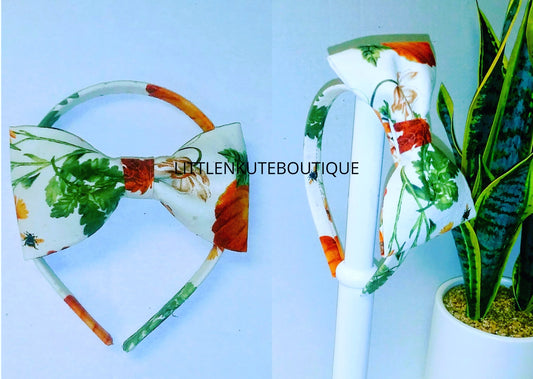 Interchangeable Fall Headband w/ Matching Bow - Little N Kute Boutique