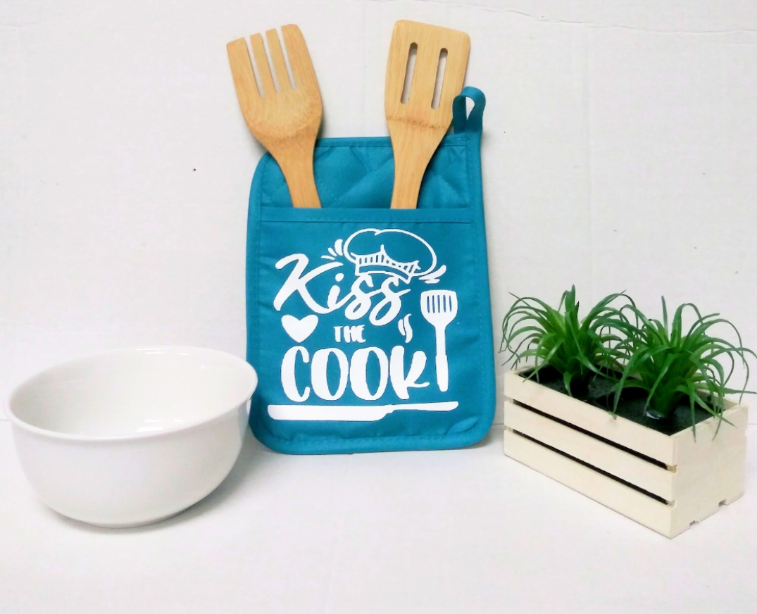 Kiss The Cook No-slip Pot Holder - Little N Kute Boutique