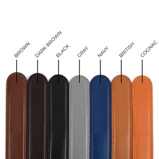 Men’s Leather Ratchet Belt with Black Mirror Automatic Buckle (MGLBB22) - Little N Kute Boutique